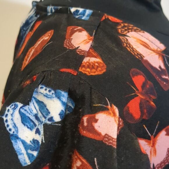 Torrid Butterfly Print Midi Brushed Charmeuse Wrap Dress Size 00 - Picture 11 of 12